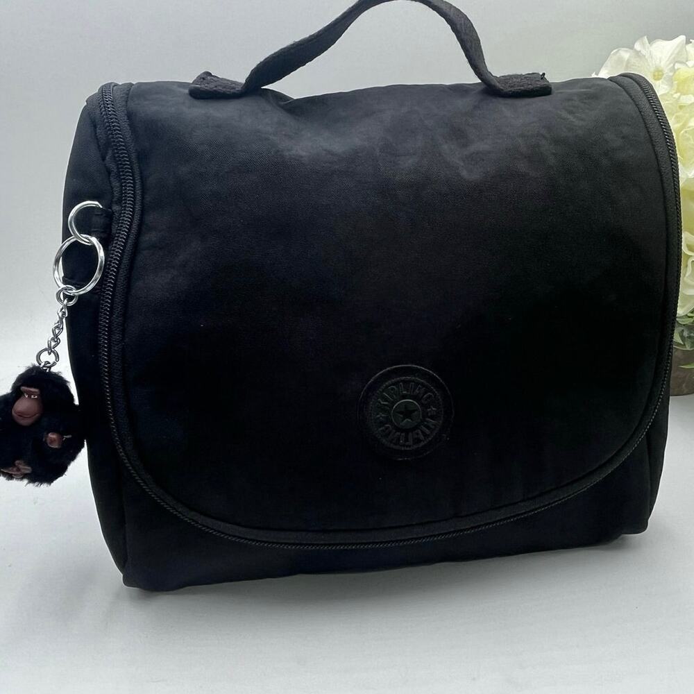 Kipling Kichirou Black Zippered Insulated Padded Lunch Bag 6L‎ Monkey